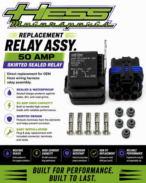 50 Amp Relay Assembly - Skirted Sealed Relay (Hess Radiator Kits)