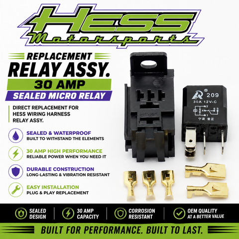 30 Amp Relay Assembly - Sealed Micro Relay (Hess Radiator Kits)